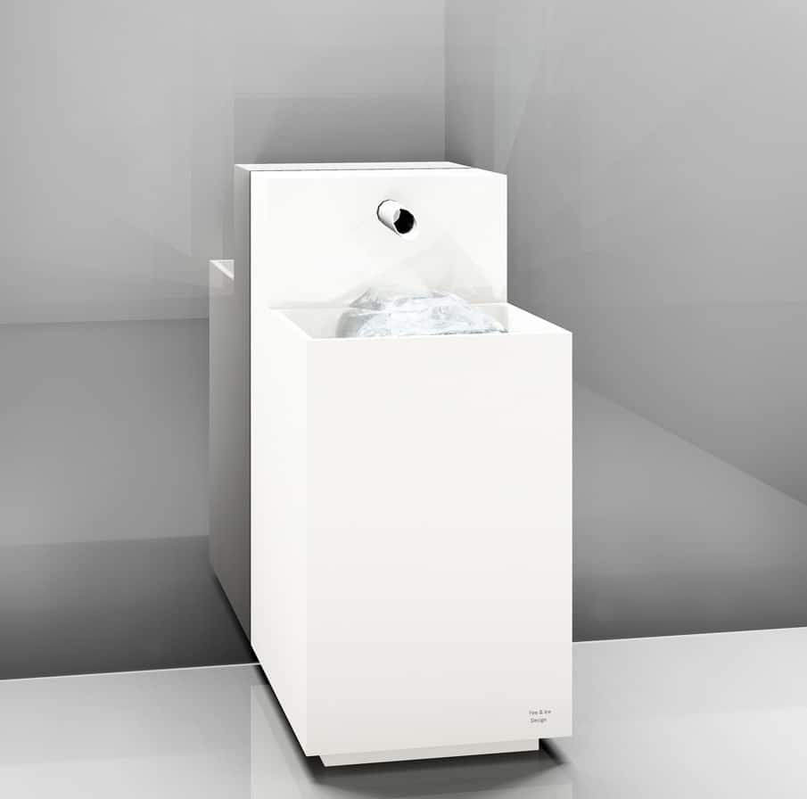 Eisbrunnen mit bündigem Becken, Korpus weiß, Sockel weiß, Typ Stand - 000 - B - 70 - 1